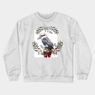 Kookaburra Australian Christmas Wreath Crewneck Sweatshirt